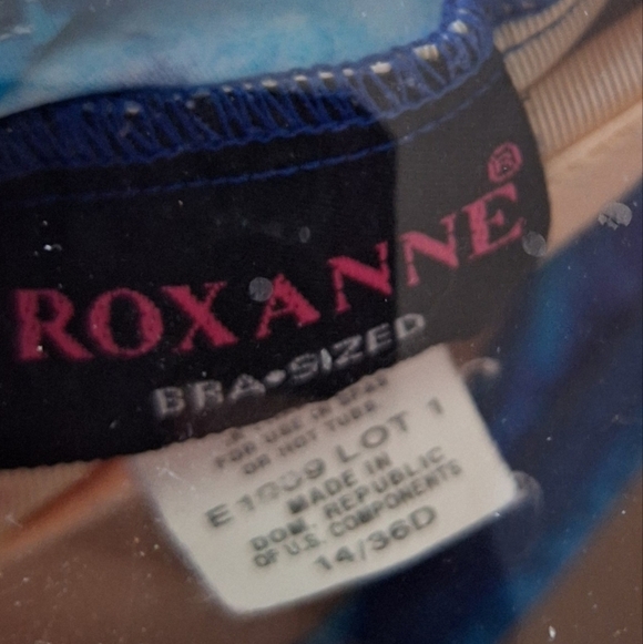 Vintage Roxanne Blue One Piece Swimsuit Size 14 /38D - Picture 12 of 16